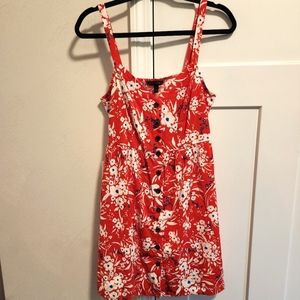 Banana Republic Red Floral Sun Dress
